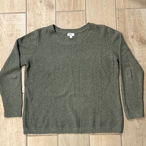 Market & Spruce Olive Green Crew Neck Sweater